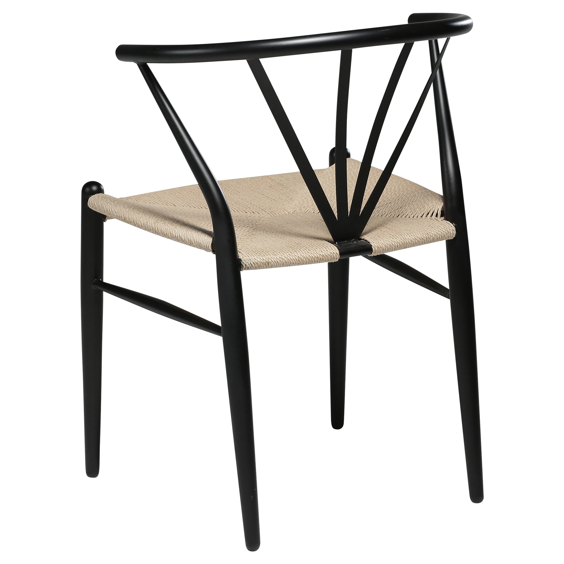 [var:Bezug=Schwarze Lackbeine mit Sitz aus natürlichem Papierkordel] DELTA Stuhl