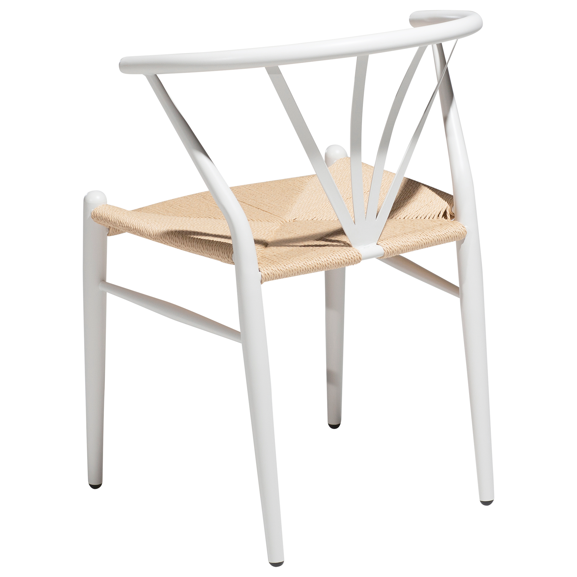 [var:Bezug=Weiße Lackbeine mit Sitz aus natürlichem Papierkordel] DELTA Stuhl