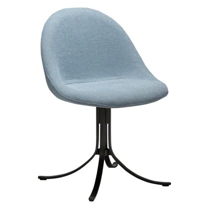 [var:Bezug=Blauer Nebel Bouclé-Stoff mit antiken Zinn-Drehfüßen] DOLO Stuhl