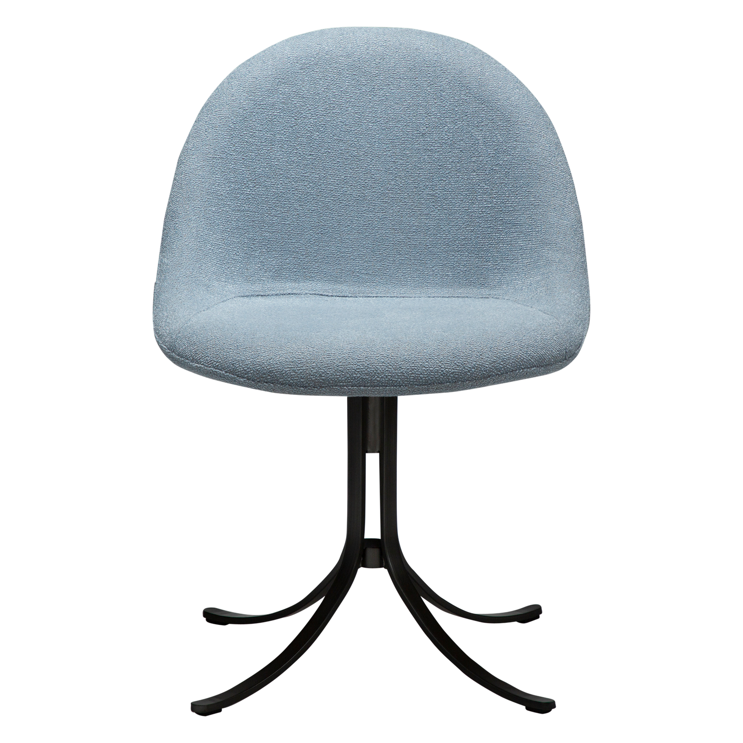 [var:Bezug=Blauer Nebel Bouclé-Stoff mit antiken Zinn-Drehfüßen] DOLO Stuhl