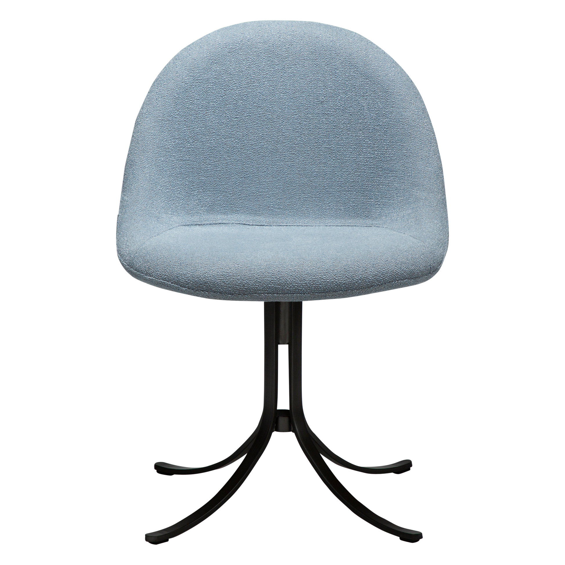 [var:Bezug=Blauer Nebel Bouclé-Stoff mit antiken Zinn-Drehfüßen] DOLO Stuhl