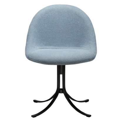 [var:Bezug=Blauer Nebel Bouclé-Stoff mit antiken Zinn-Drehfüßen] DOLO Stuhl