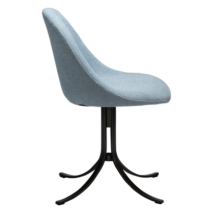 [var:Bezug=Blauer Nebel Bouclé-Stoff mit antiken Zinn-Drehfüßen] DOLO Stuhl