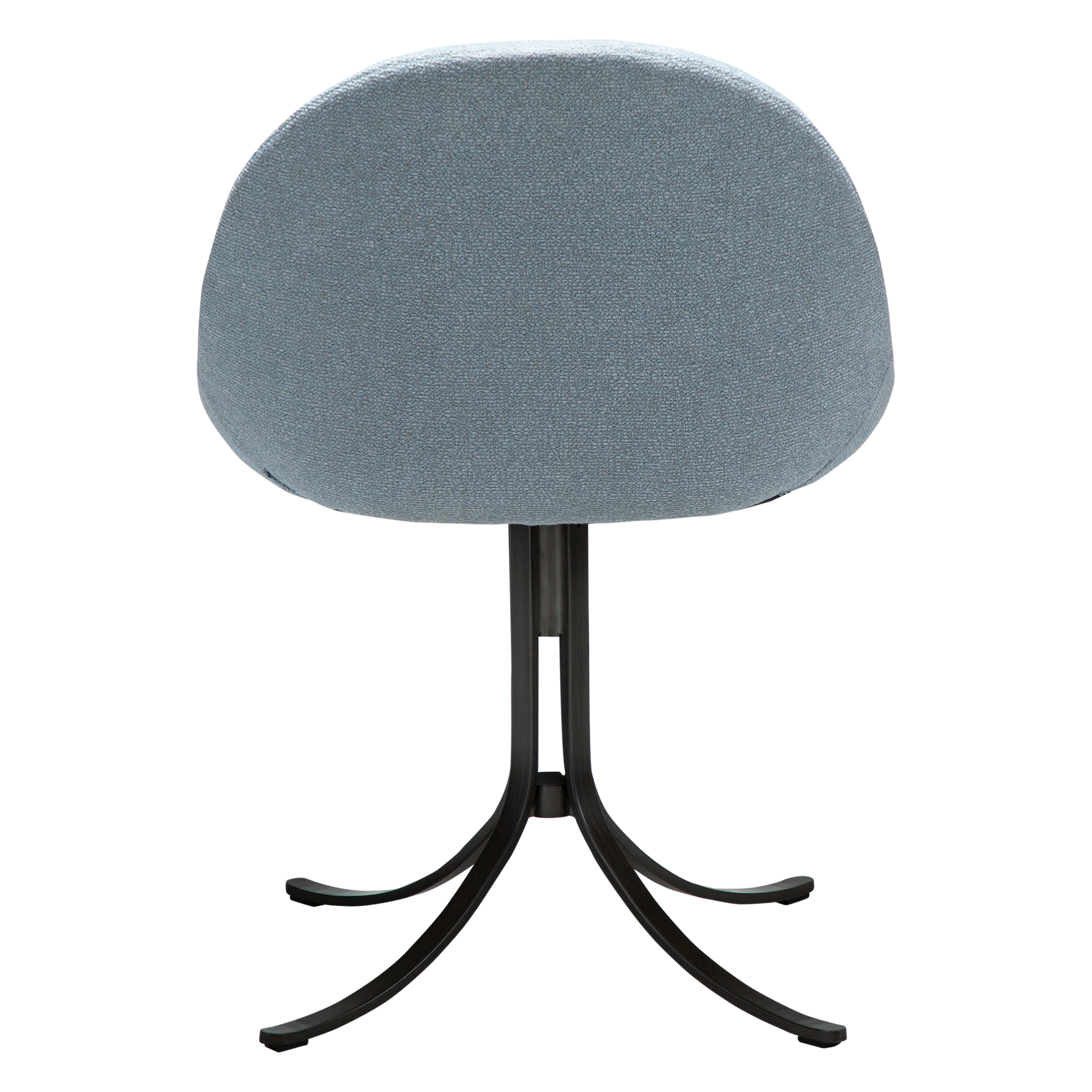 [var:Bezug=Blauer Nebel Bouclé-Stoff mit antiken Zinn-Drehfüßen] DOLO Stuhl