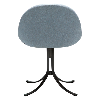 [var:Bezug=Blauer Nebel Bouclé-Stoff mit antiken Zinn-Drehfüßen] DOLO Stuhl