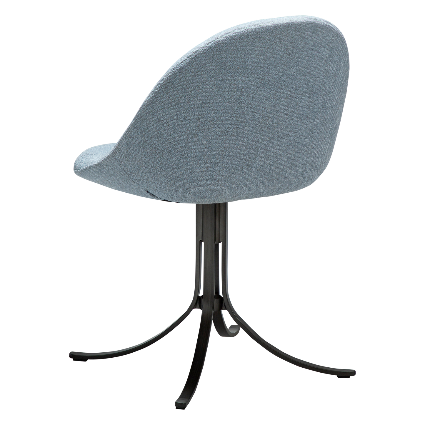 [var:Bezug=Blauer Nebel Bouclé-Stoff mit antiken Zinn-Drehfüßen] DOLO Stuhl