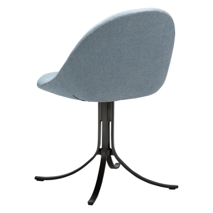 [var:Bezug=Blauer Nebel Bouclé-Stoff mit antiken Zinn-Drehfüßen] DOLO Stuhl