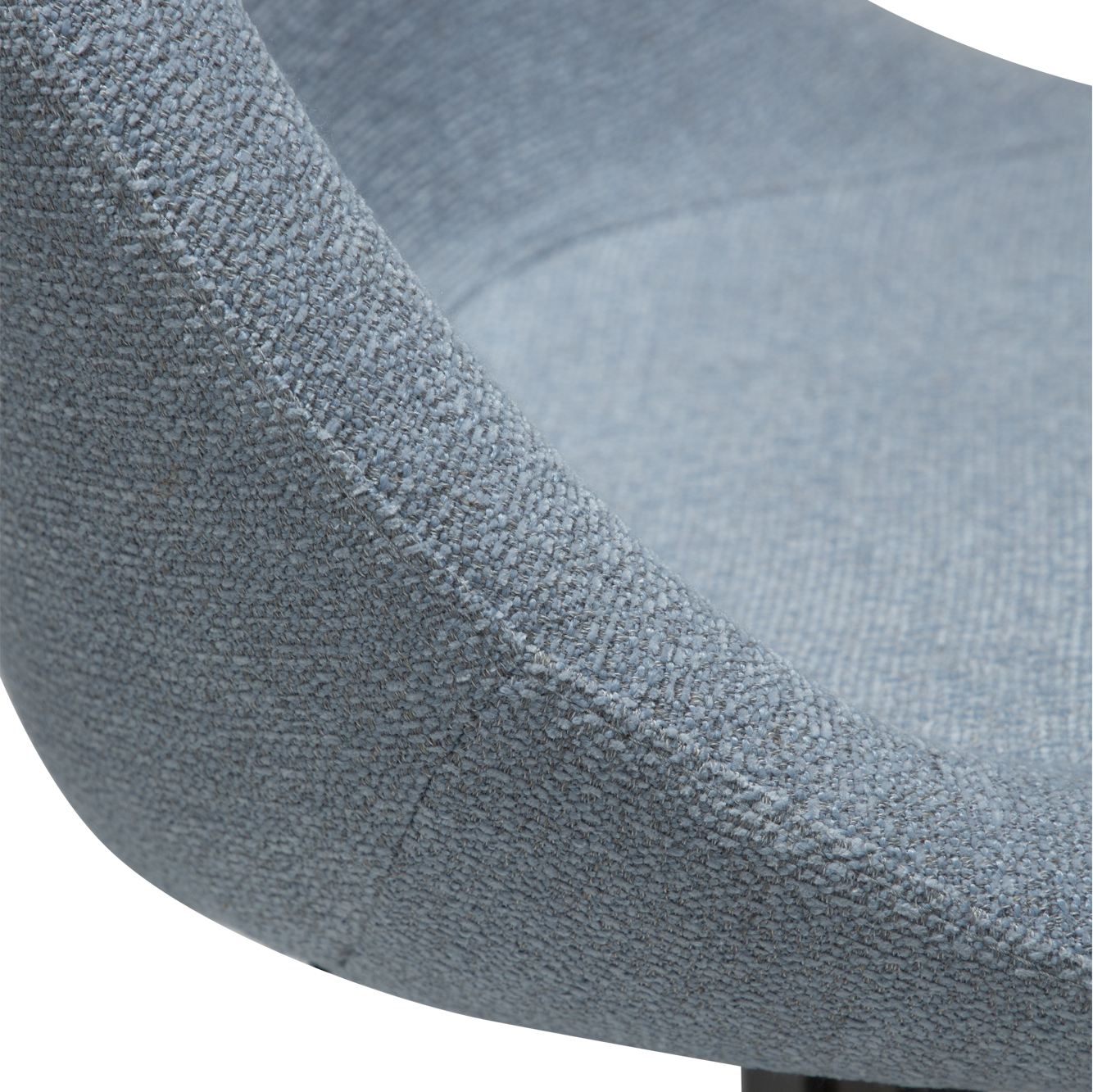 [var:Bezug=Blauer Nebel Bouclé-Stoff mit antiken Zinn-Drehfüßen] DOLO Stuhl