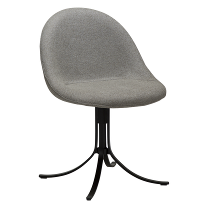 [var:Bezug=Kiesel-Erde Bouclé-Stoff mit schwarzen Schwenkbeinen] DOLO Stuhl