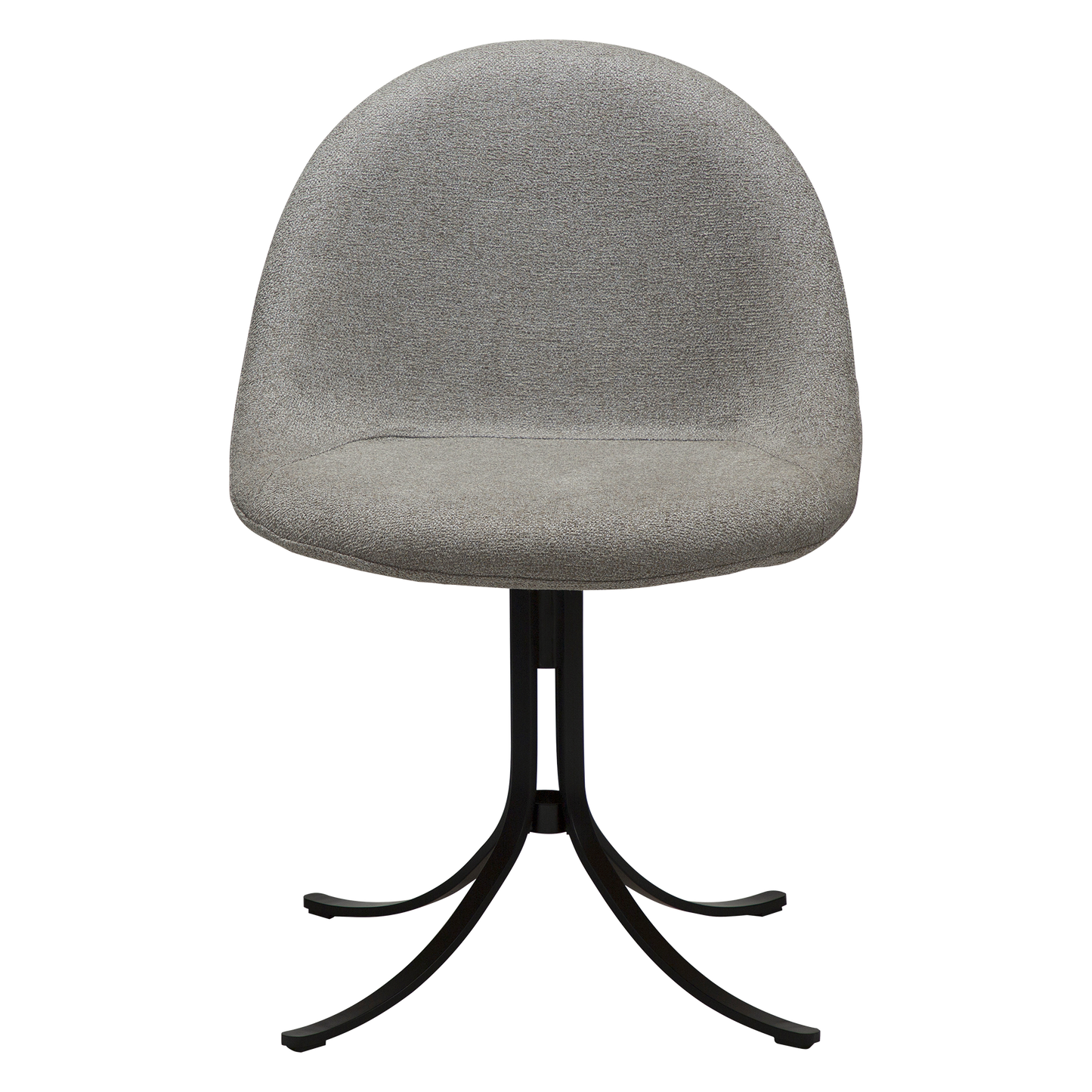 [var:Bezug=Kiesel-Erde Bouclé-Stoff mit schwarzen Schwenkbeinen] DOLO Stuhl