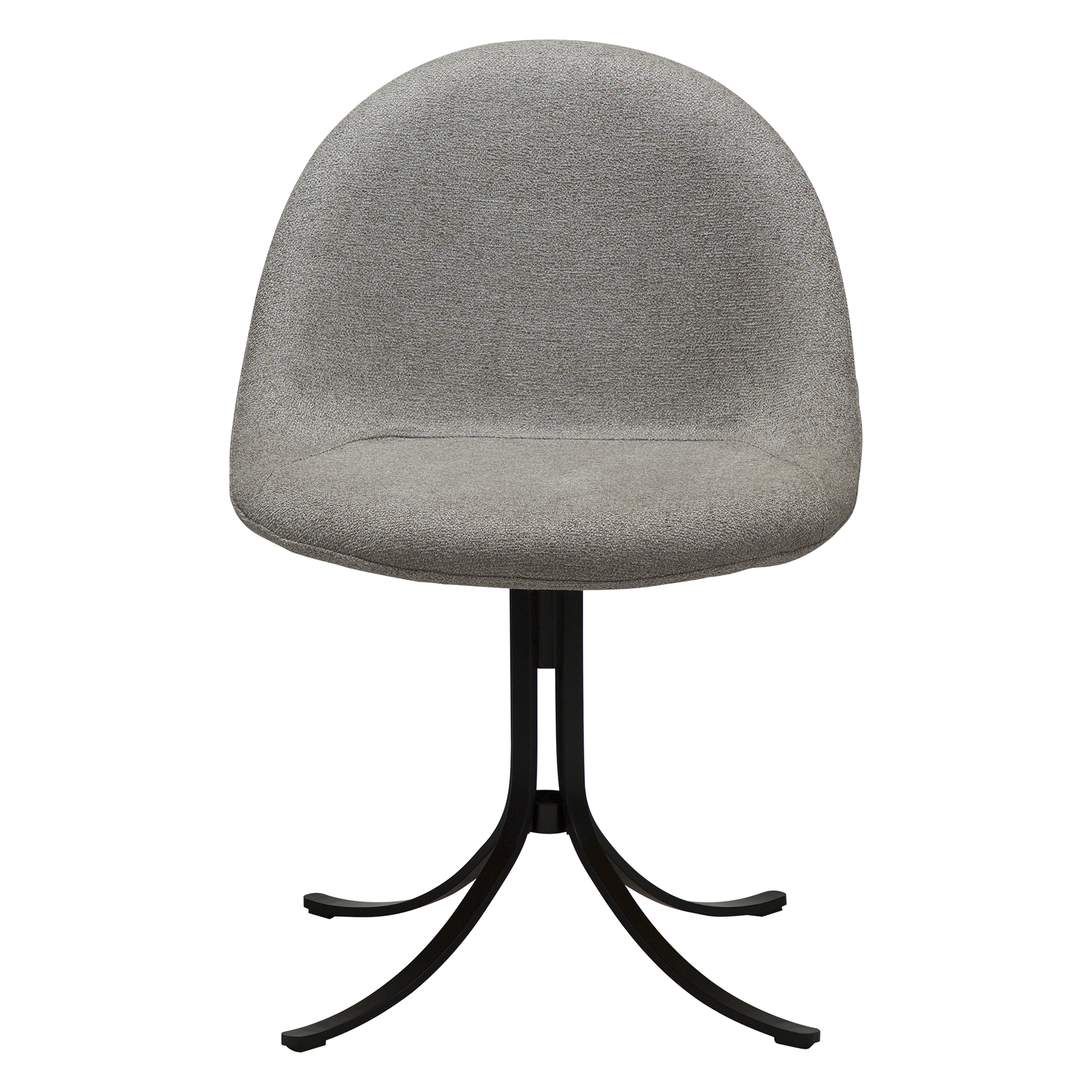[var:Bezug=Kiesel-Erde Bouclé-Stoff mit schwarzen Schwenkbeinen] DOLO Stuhl