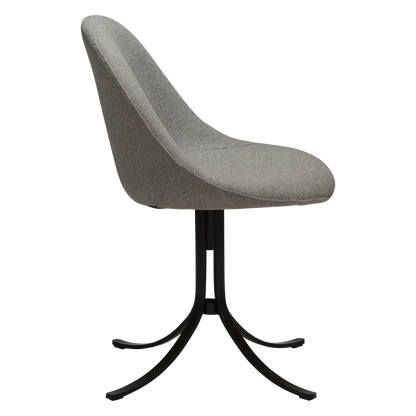 [var:Bezug=Kiesel-Erde Bouclé-Stoff mit schwarzen Schwenkbeinen] DOLO Stuhl