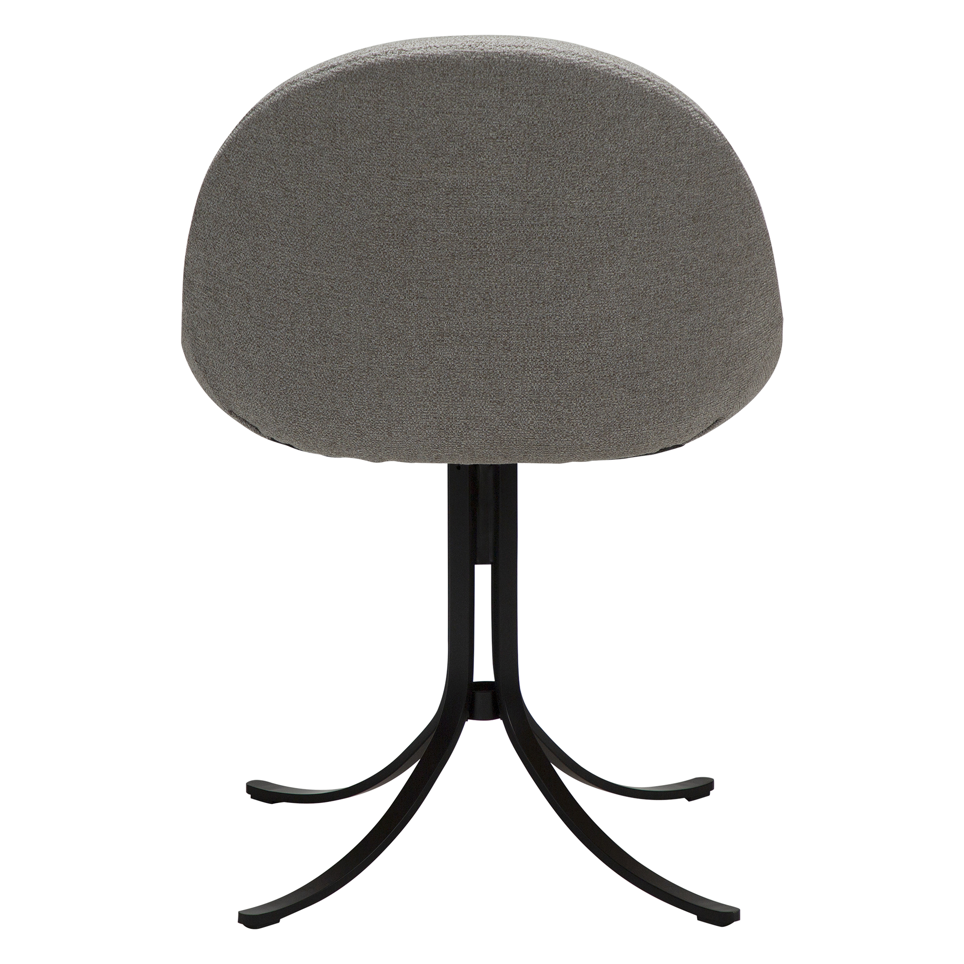 [var:Bezug=Kiesel-Erde Bouclé-Stoff mit schwarzen Schwenkbeinen] DOLO Stuhl