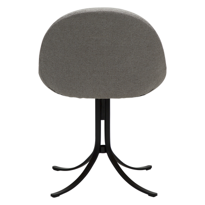 [var:Bezug=Kiesel-Erde Bouclé-Stoff mit schwarzen Schwenkbeinen] DOLO Stuhl