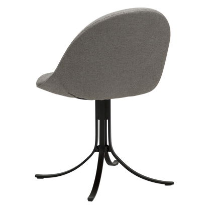 [var:Bezug=Kiesel-Erde Bouclé-Stoff mit schwarzen Schwenkbeinen] DOLO Stuhl