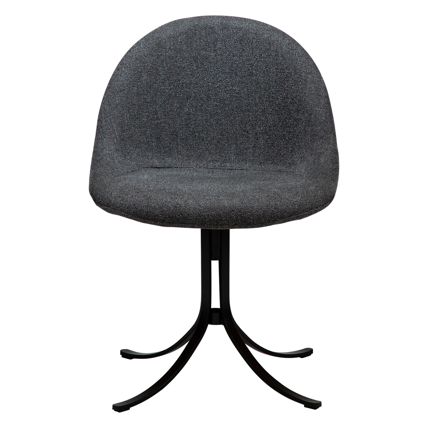 [var:Bezug=Kieselgrauer Bouclé-Stoff mit schwarzen Drehbeinen] DOLO Stuhl
