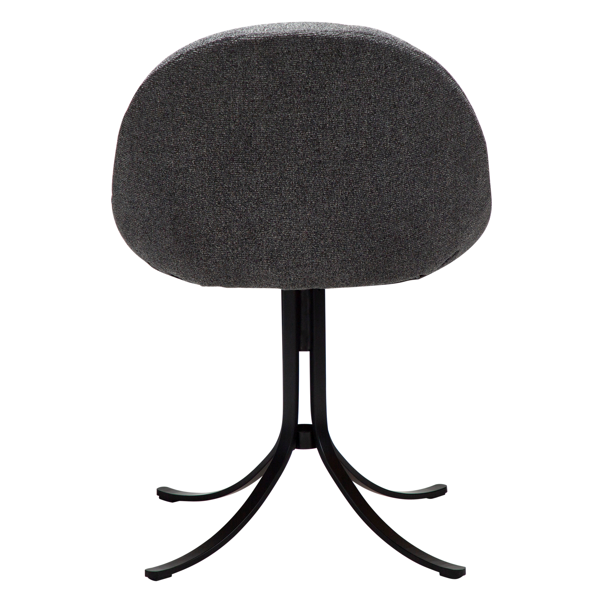 [var:Bezug=Kieselgrauer Bouclé-Stoff mit schwarzen Drehbeinen] DOLO Stuhl