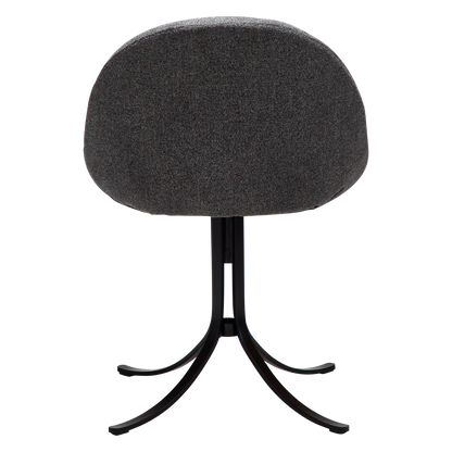 [var:Bezug=Kieselgrauer Bouclé-Stoff mit schwarzen Drehbeinen] DOLO Stuhl