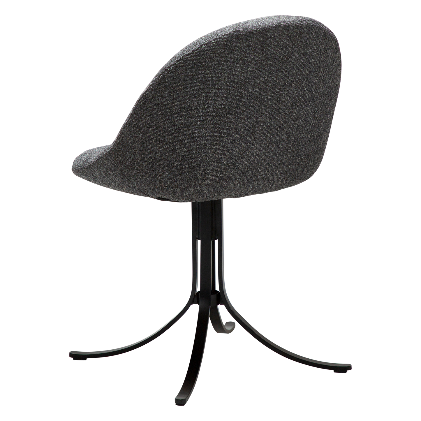 [var:Bezug=Kieselgrauer Bouclé-Stoff mit schwarzen Drehbeinen] DOLO Stuhl