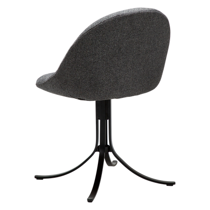 [var:Bezug=Kieselgrauer Bouclé-Stoff mit schwarzen Drehbeinen] DOLO Stuhl