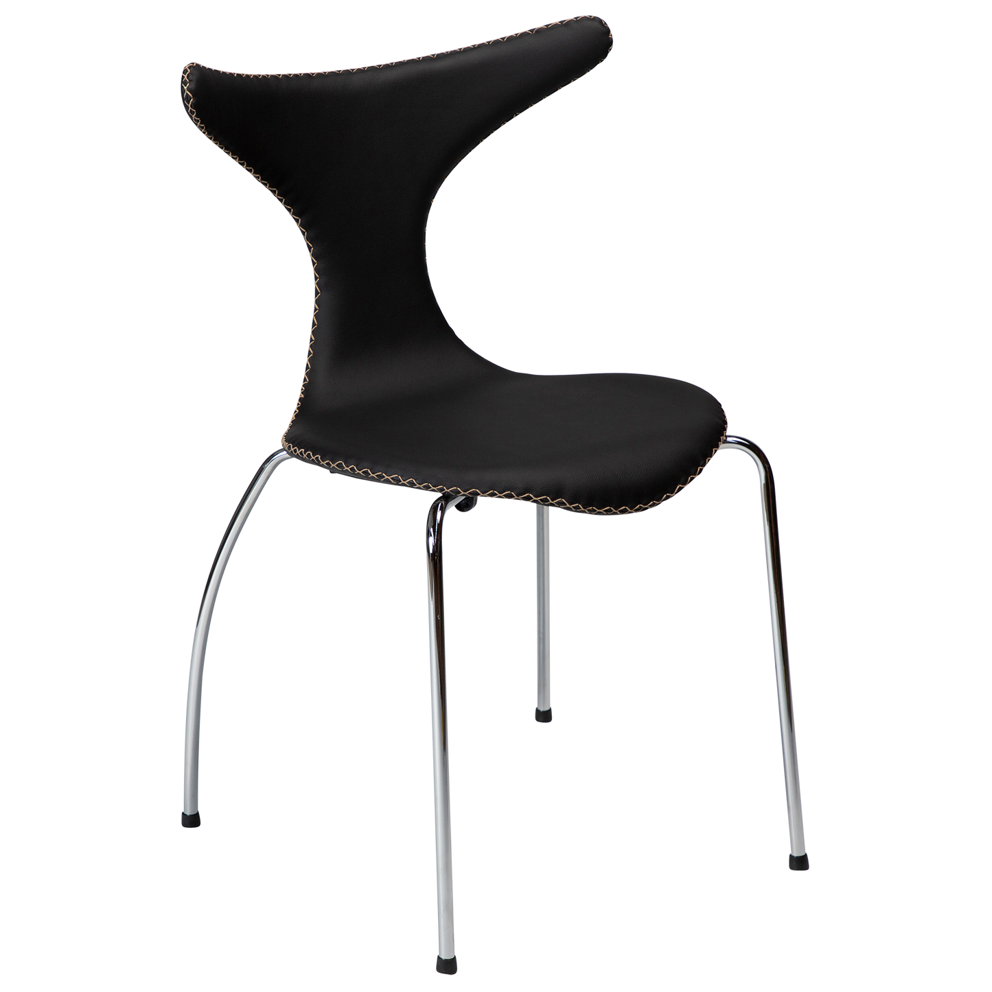 [var:Bezug=Schwarzes Leder mit verchromten Beinen] DOLPHIN Stuhl