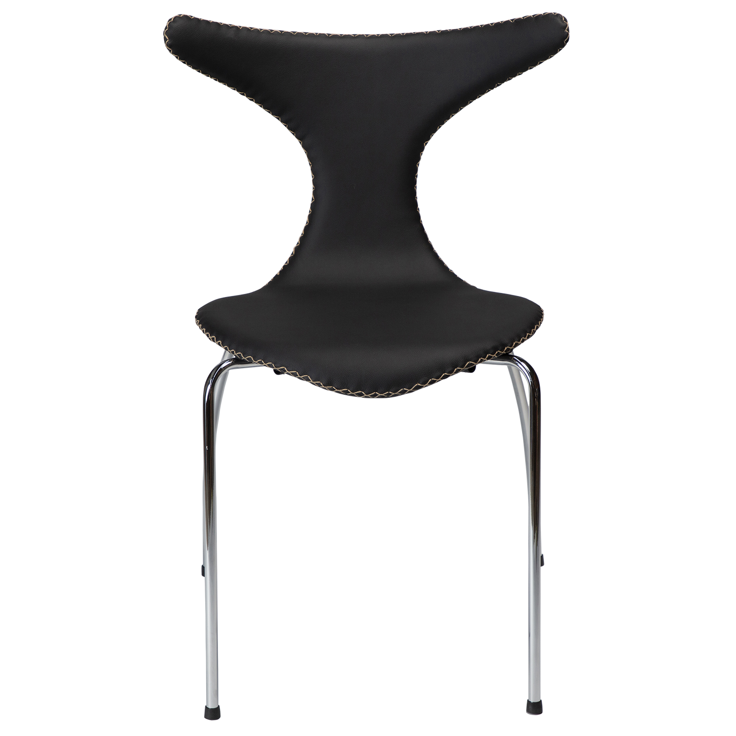 [var:Bezug=Schwarzes Leder mit verchromten Beinen] DOLPHIN Stuhl