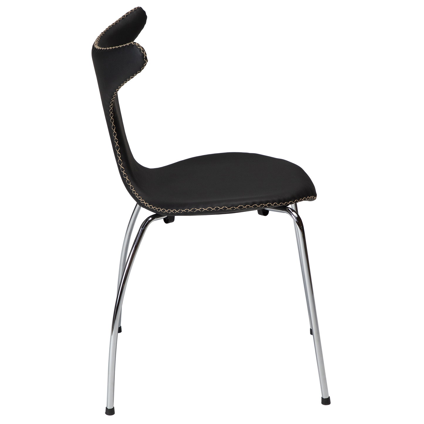 [var:Bezug=Schwarzes Leder mit verchromten Beinen] DOLPHIN Stuhl