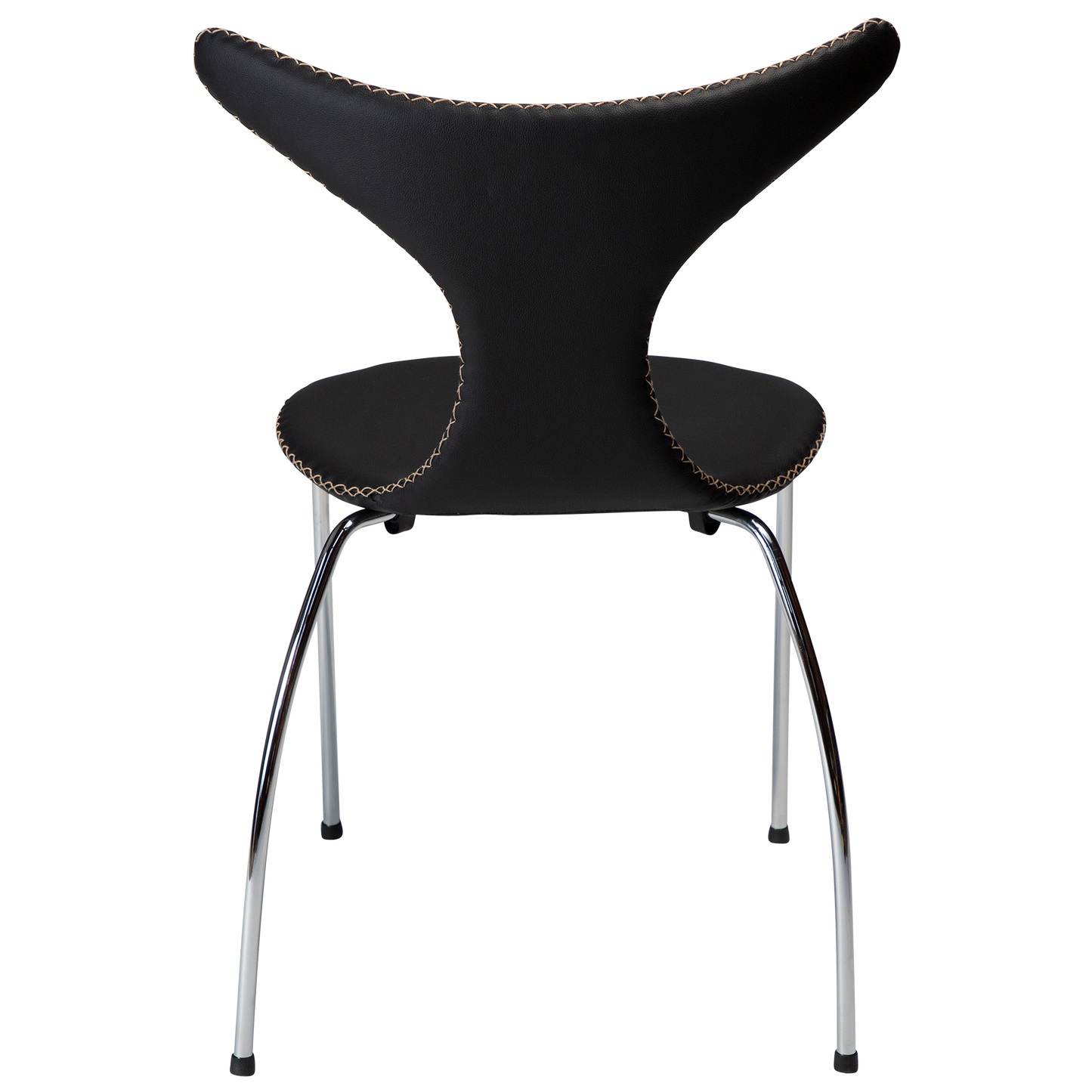 [var:Bezug=Schwarzes Leder mit verchromten Beinen] DOLPHIN Stuhl