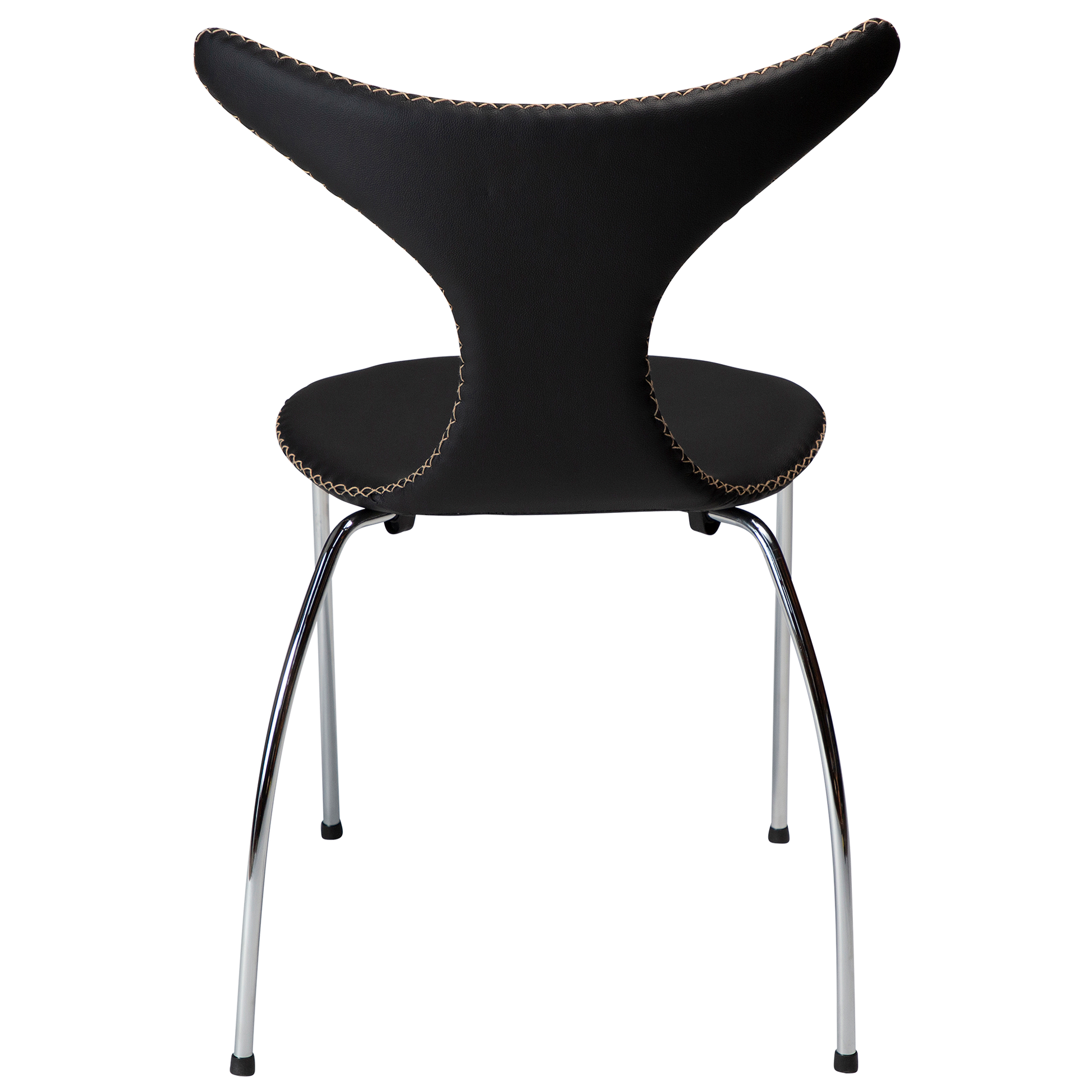 [var:Bezug=Schwarzes Leder mit verchromten Beinen] DOLPHIN Stuhl