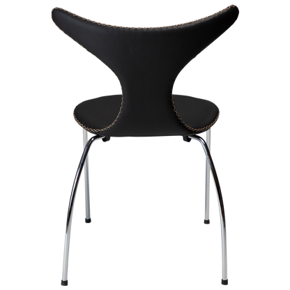 [var:Bezug=Schwarzes Leder mit verchromten Beinen] DOLPHIN Stuhl