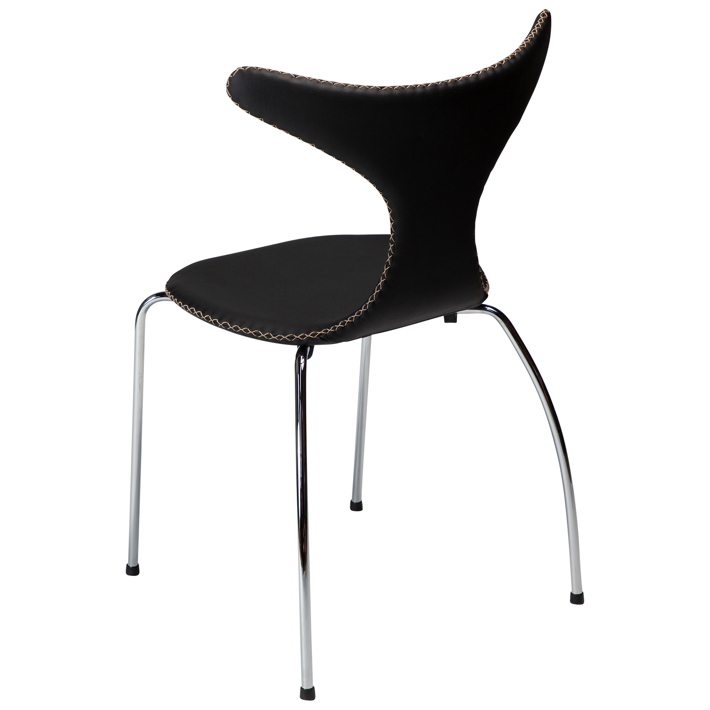 [var:Bezug=Schwarzes Leder mit verchromten Beinen] DOLPHIN Stuhl