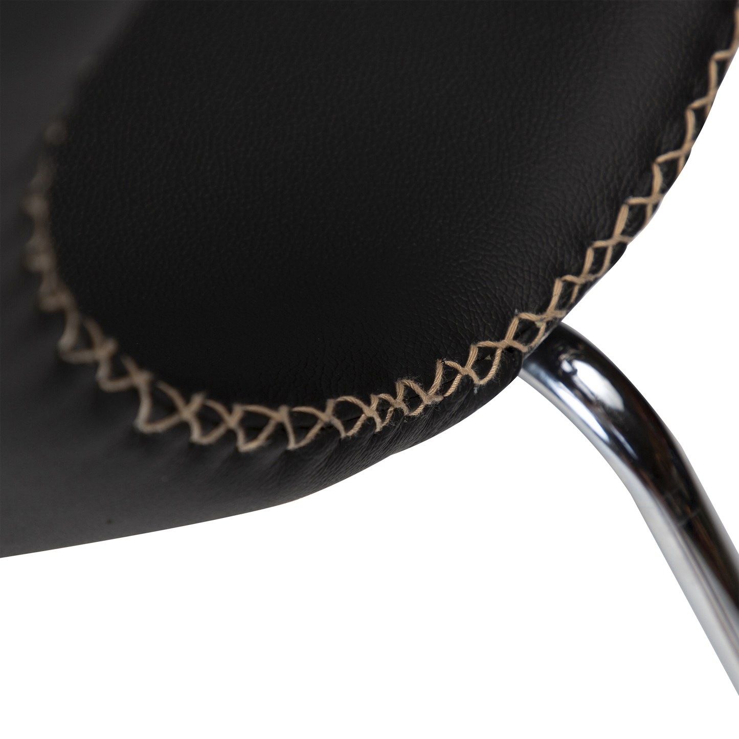 [var:Bezug=Schwarzes Leder mit verchromten Beinen] DOLPHIN Stuhl