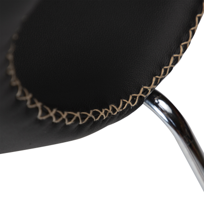 [var:Bezug=Schwarzes Leder mit verchromten Beinen] DOLPHIN Stuhl