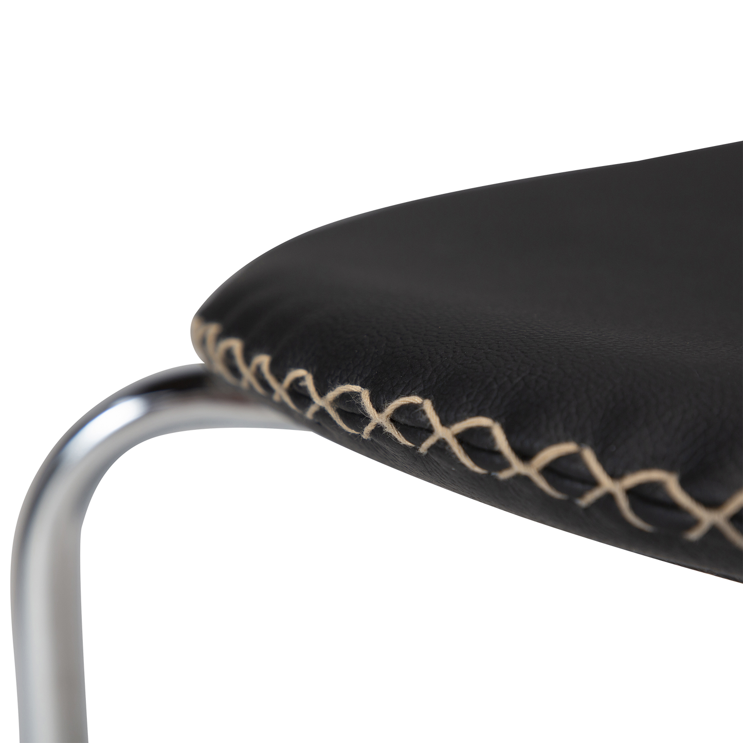 [var:Bezug=Schwarzes Leder mit verchromten Beinen] DOLPHIN Stuhl
