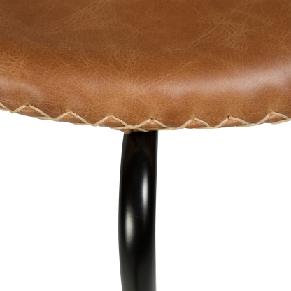 [var:Bezug=Hellbraunes Leder mit schwarzen Beinen] DOLPHIN Stuhl