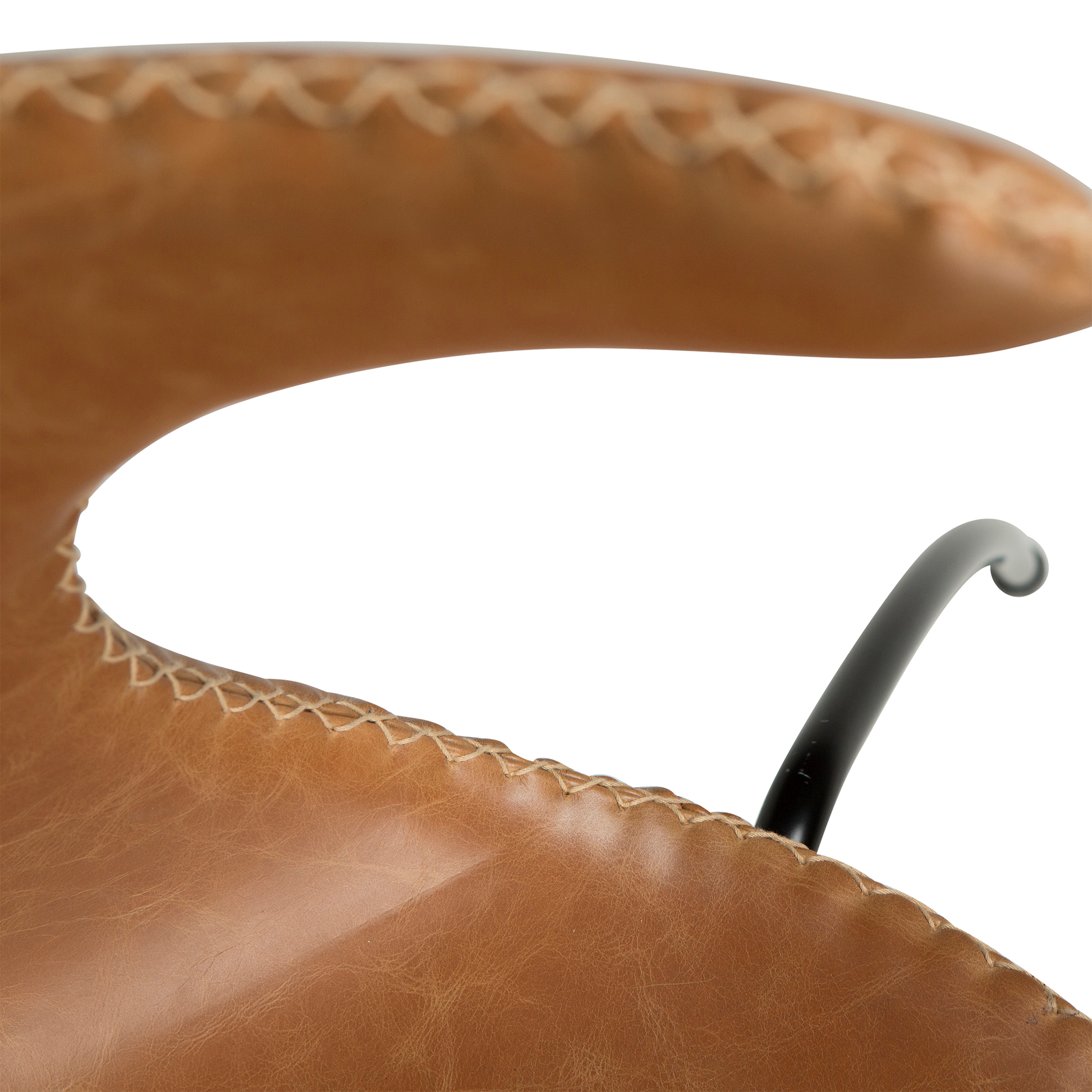 [var:Bezug=Hellbraunes Leder mit schwarzen Beinen] DOLPHIN Stuhl