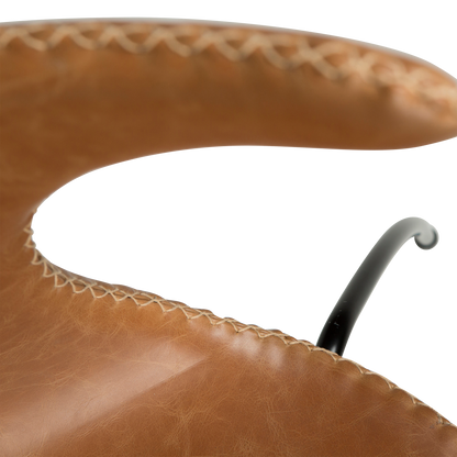 [var:Bezug=Hellbraunes Leder mit schwarzen Beinen] DOLPHIN Stuhl