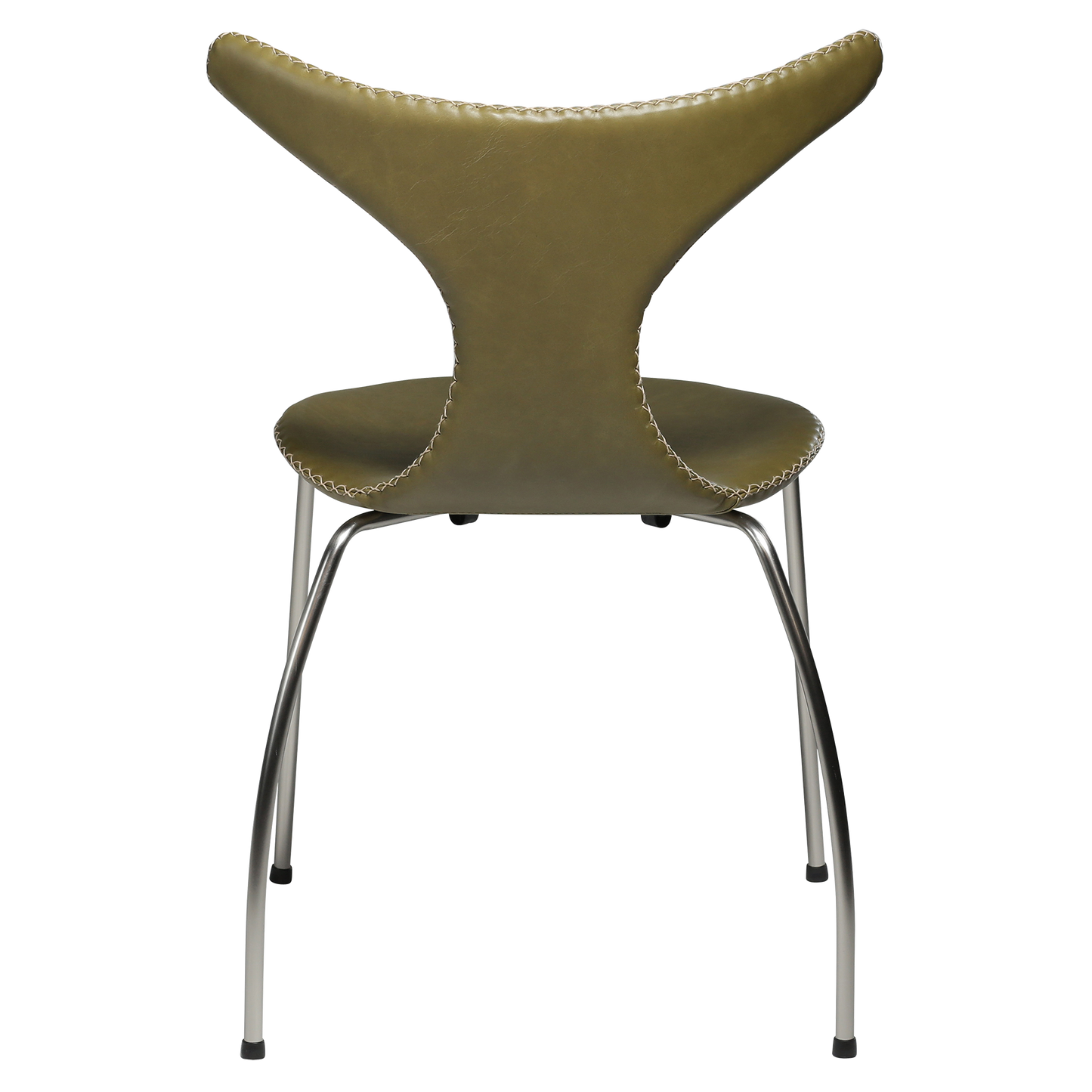 [var:Bezug=Moosgrünes Leder mit matten Beinen] DOLPHIN Stuhl
