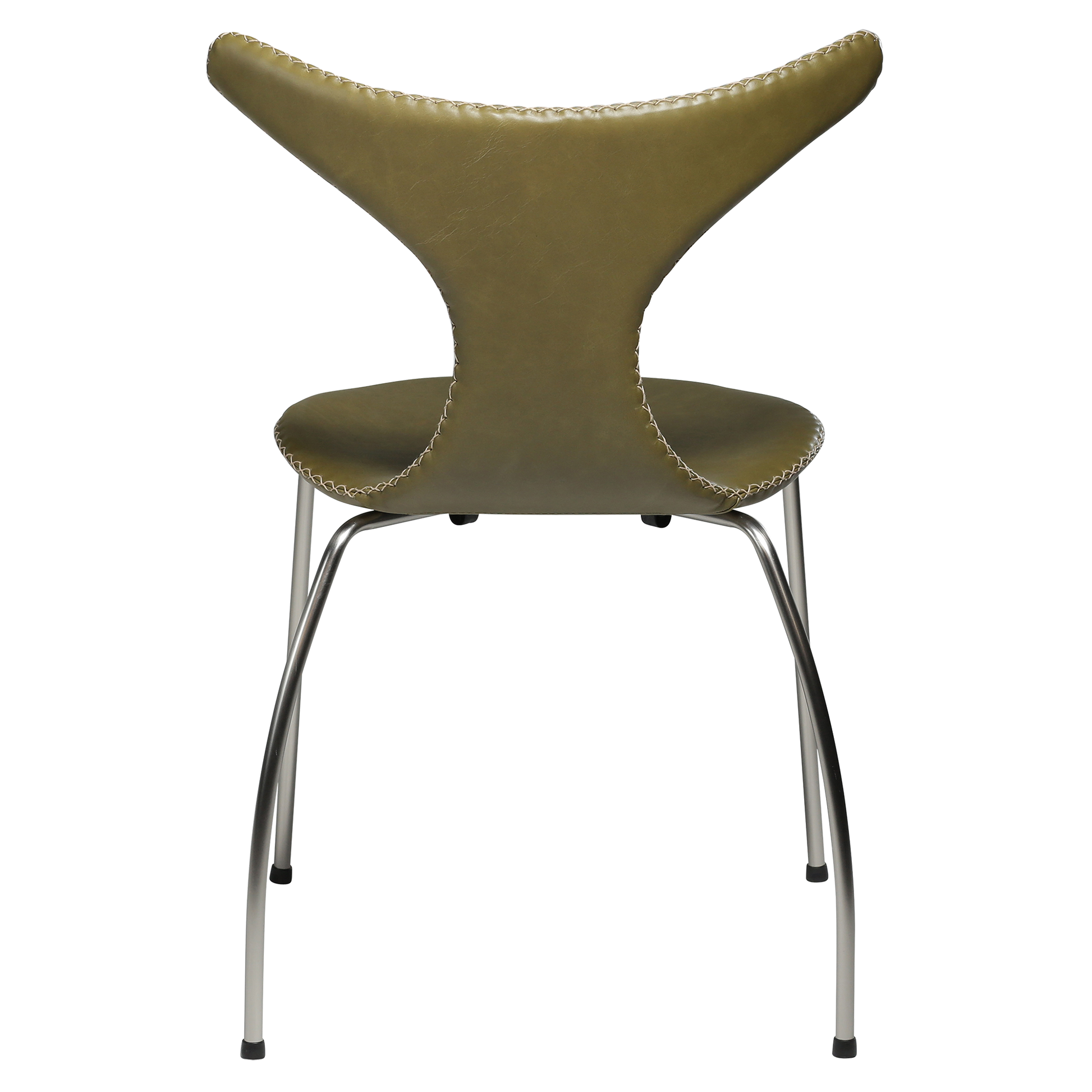 [var:Bezug=Moosgrünes Leder mit matten Beinen] DOLPHIN Stuhl