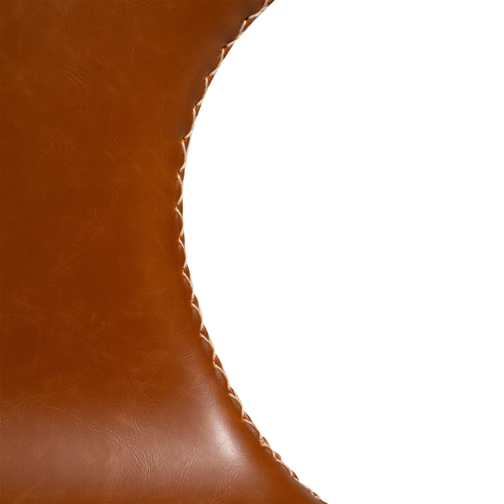 [var:Bezug=Vintage hellbraunes Kunstleder mit runden schwarzen Beinen] DOLPHIN Stuhl