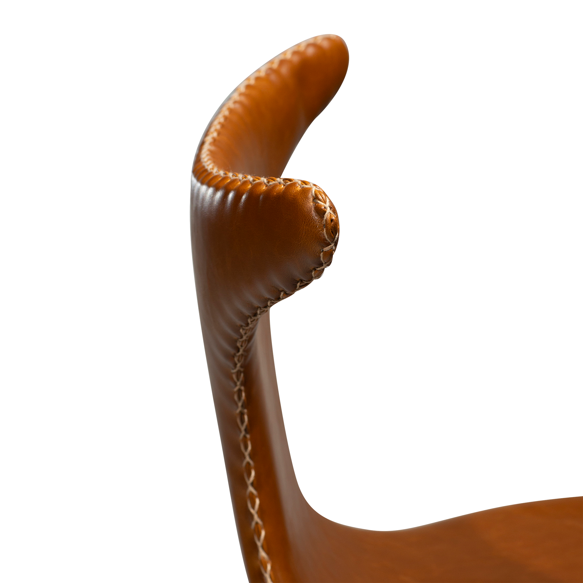 [var:Bezug=Vintage hellbraunes Kunstleder mit runden schwarzen Beinen] DOLPHIN Barhocker