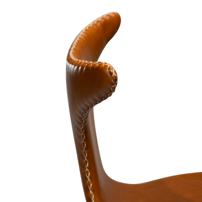 [var:Bezug=Vintage hellbraunes Kunstleder mit runden schwarzen Beinen] DOLPHIN Barhocker