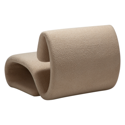 [var:Bezug=Frosted Almond RPES Bouclé-Stoff mit Schimmer] DUBNA Lounge-Stuhl