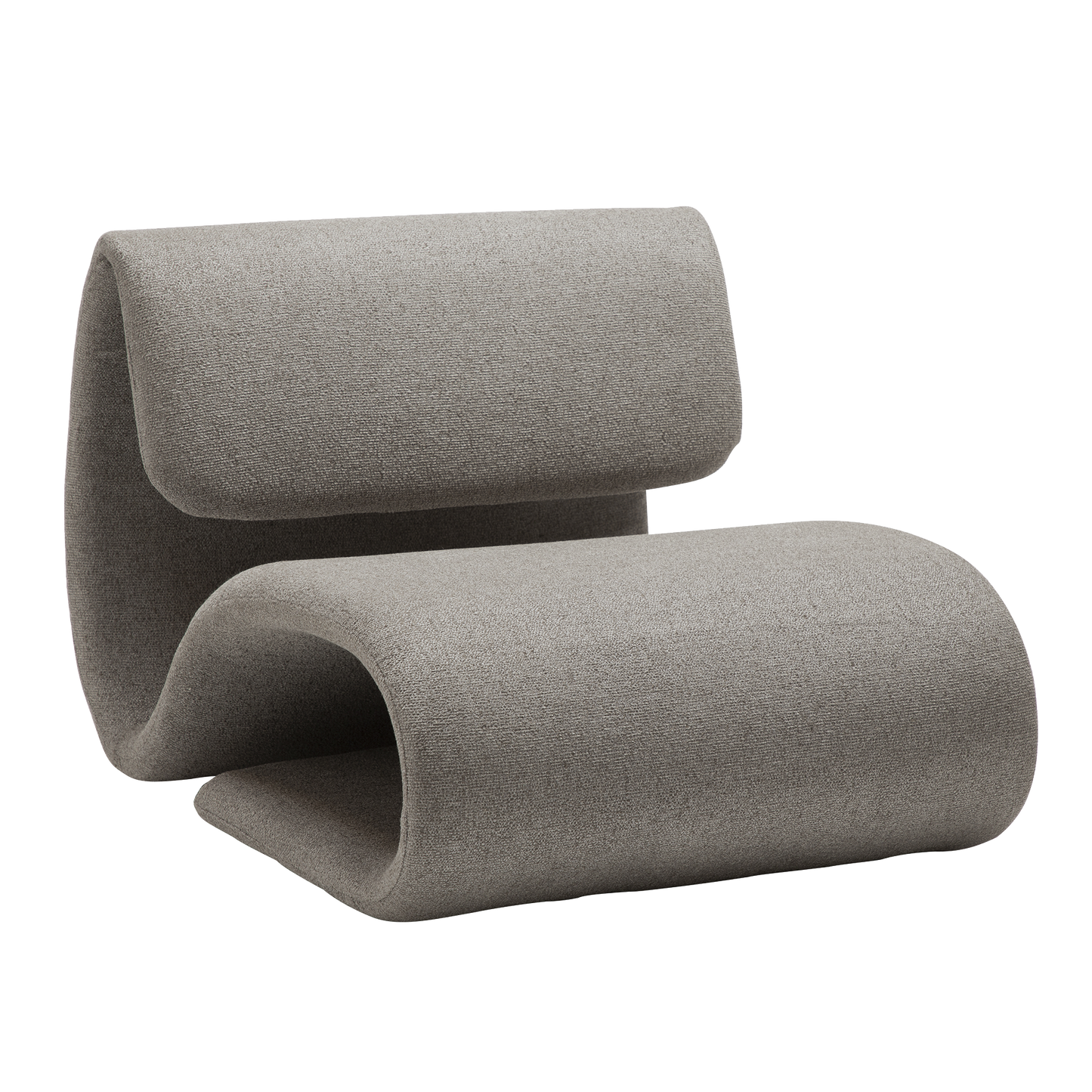 [var:Bezug=kiesel Erde Bouclé-Stoff] DUBNA Lounge-Stuhl