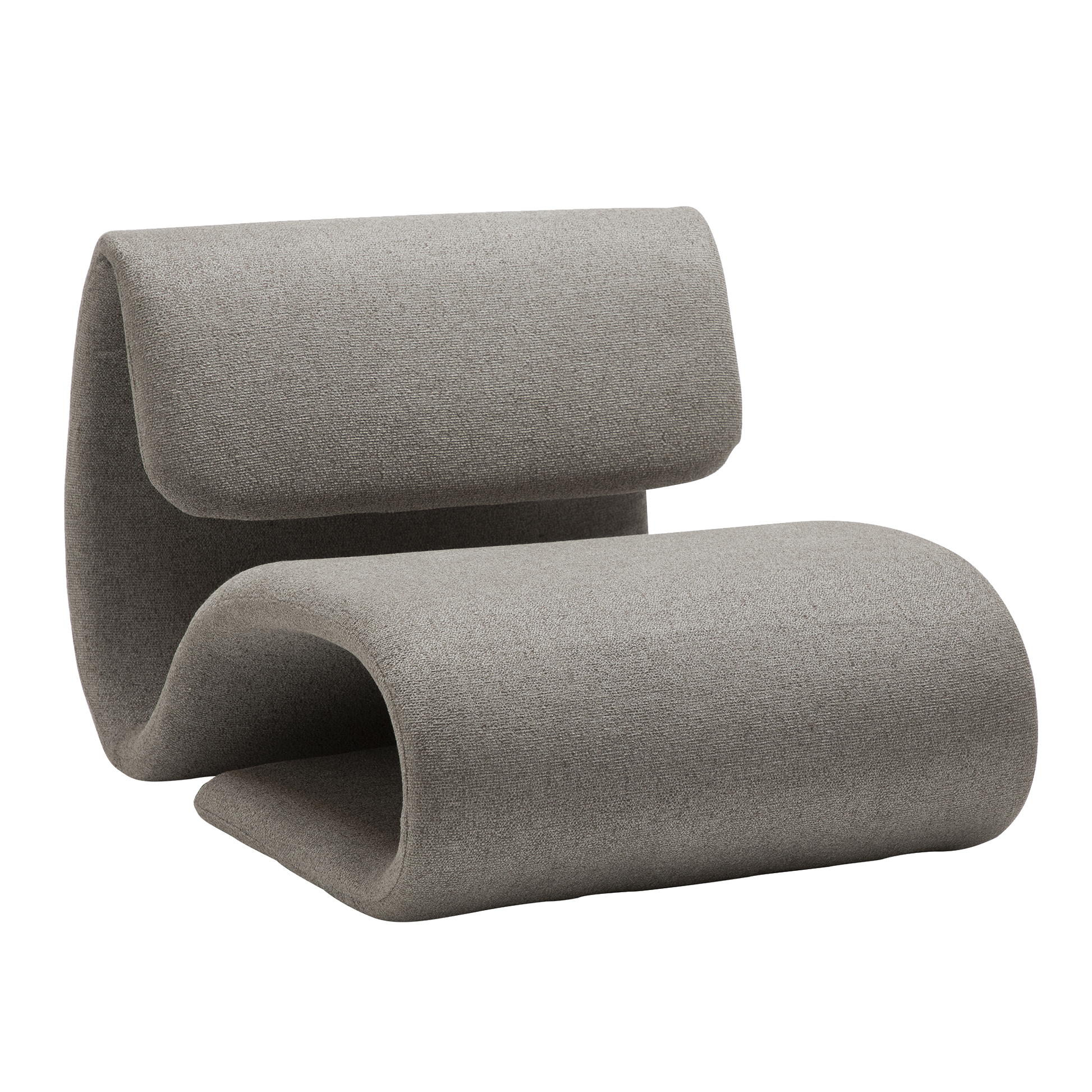 [var:Bezug=kiesel Erde Bouclé-Stoff] DUBNA Lounge-Stuhl