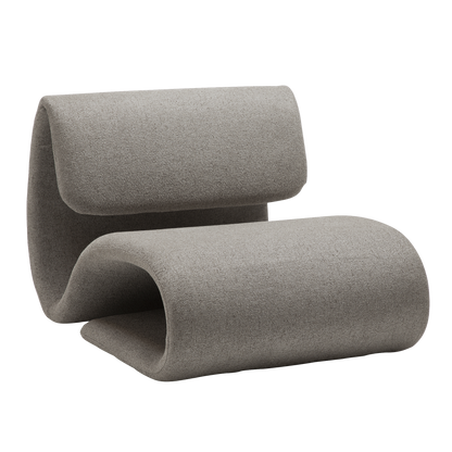 [var:Bezug=kiesel Erde Bouclé-Stoff] DUBNA Lounge-Stuhl