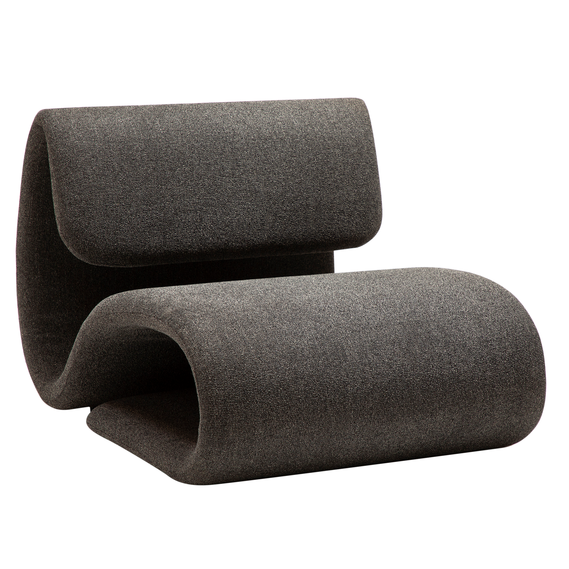 [var:Bezug=Kieselgrauer Bouclé-Stoff] DUBNA Lounge-Stuhl