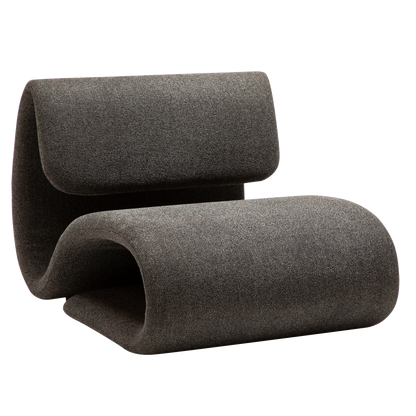 [var:Bezug=Kieselgrauer Bouclé-Stoff] DUBNA Lounge-Stuhl