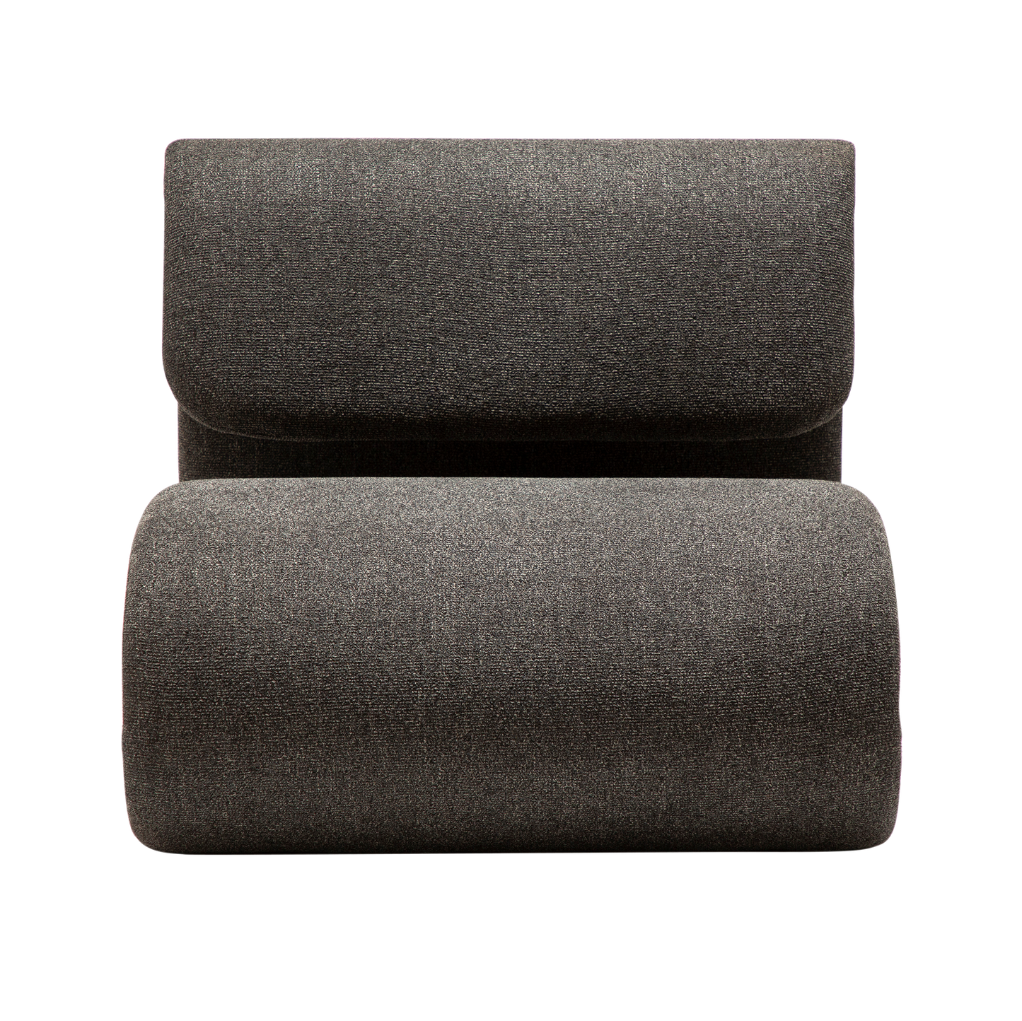 [var:Bezug=Kieselgrauer Bouclé-Stoff] DUBNA Lounge-Stuhl