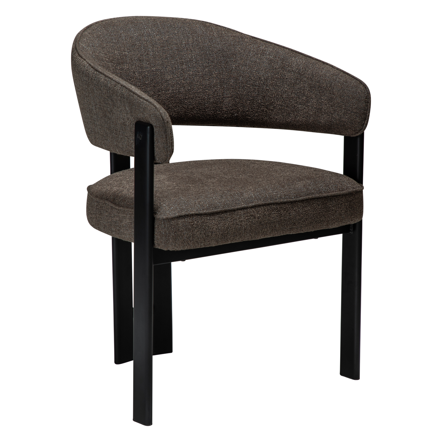 [var:Bezug=DUCT Sessel, major brauner Bouclé-Stoff mit schwarzen Beinen] DUCT Sessel